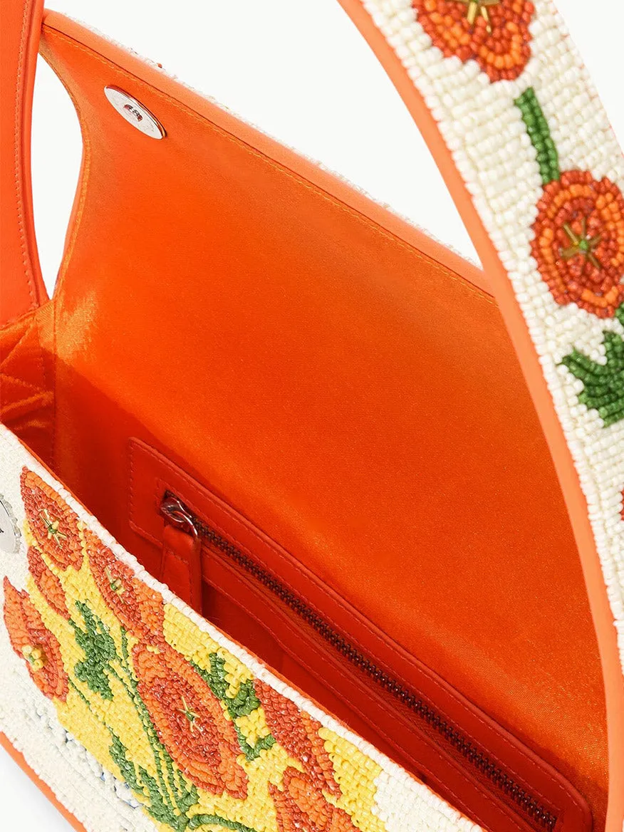 STAUD Tommy Beaded Bag in California Poppy