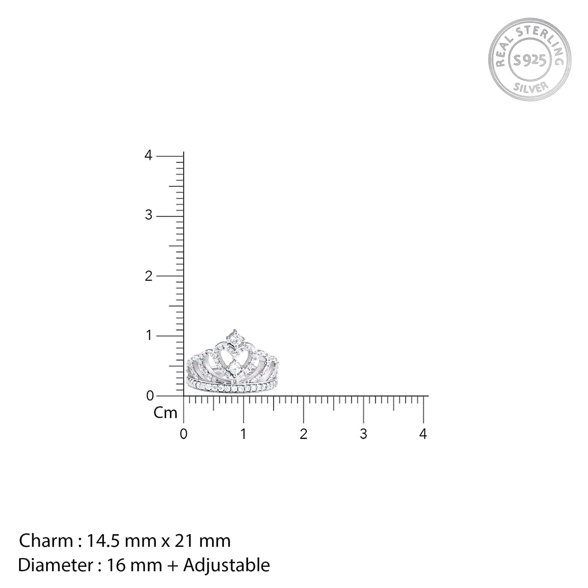 Sterling Silver Hypoallergenic Silver Dazzling Princess Diaries Ring