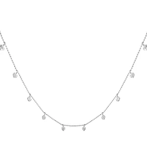 Sterling silver shimmering round drops necklace