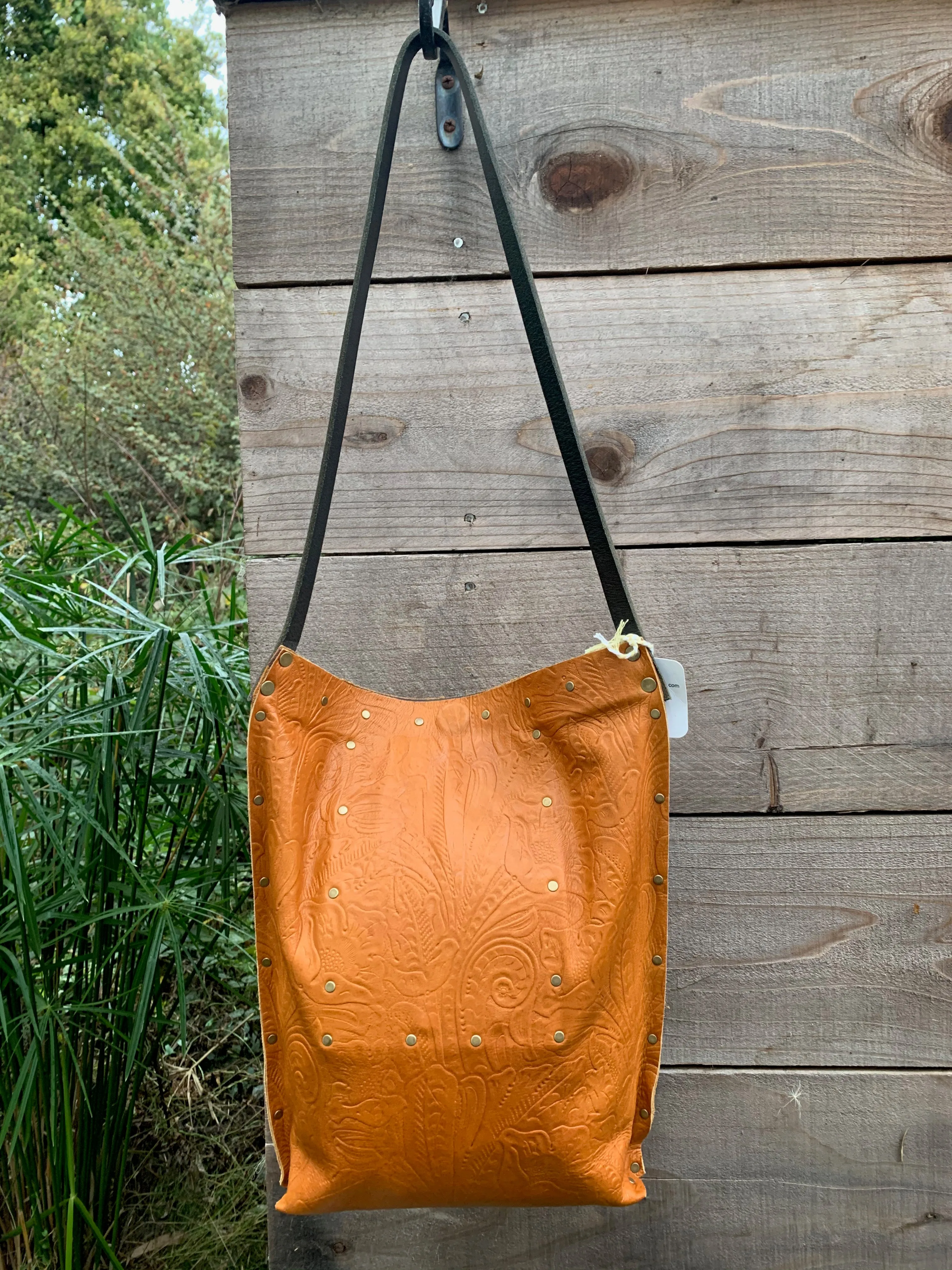 Tan Embossed Shoulder Bag