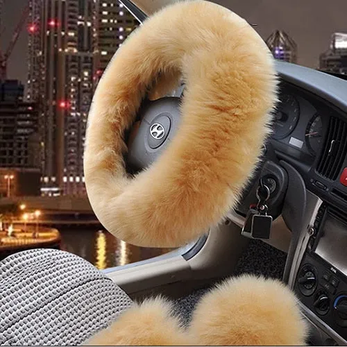 TEEK - Wool Fluff Steering & Shift Cover Set