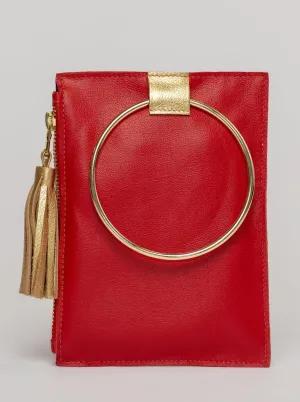 The Metal Ring Wristlet | Red