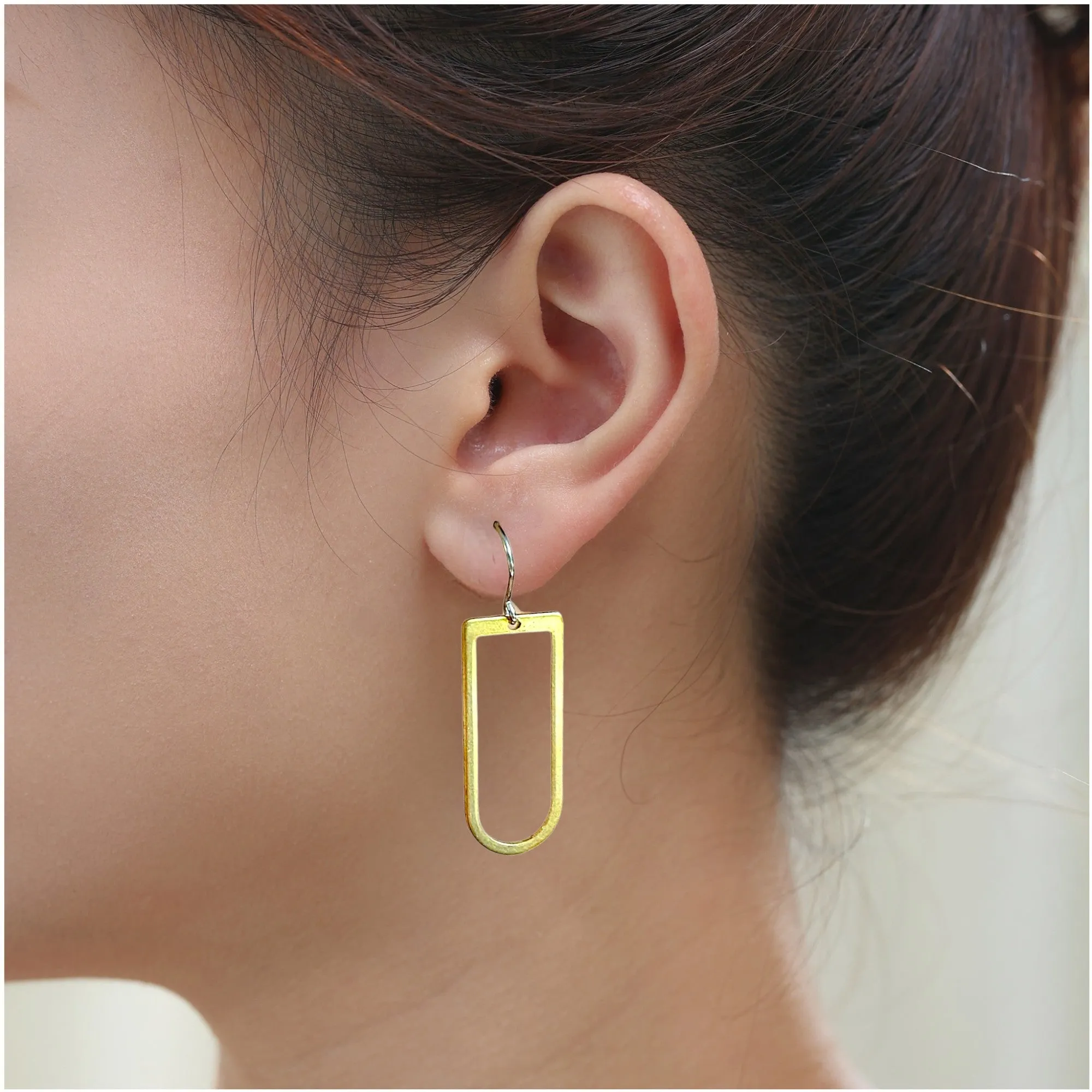 Titanium hoop earrings - Square hoop earring