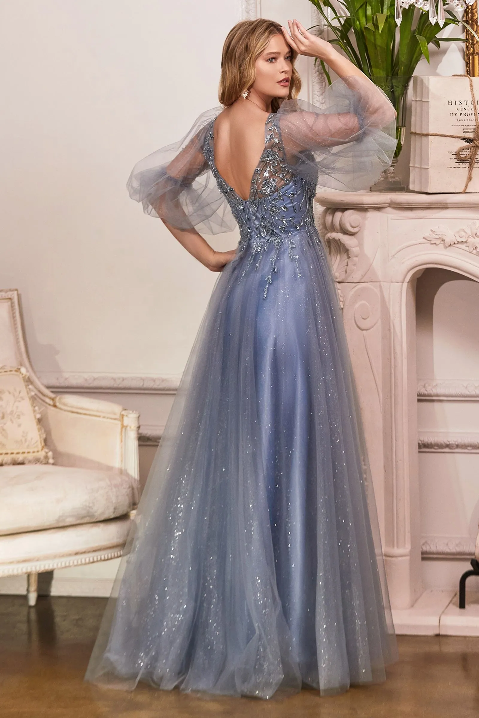 Tulle A-Line Dress with Glitter