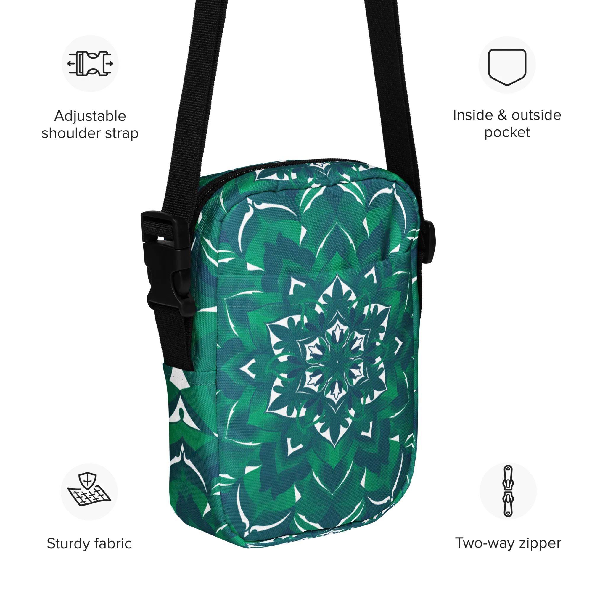 Vibrant Wanderlust sling bag - Green