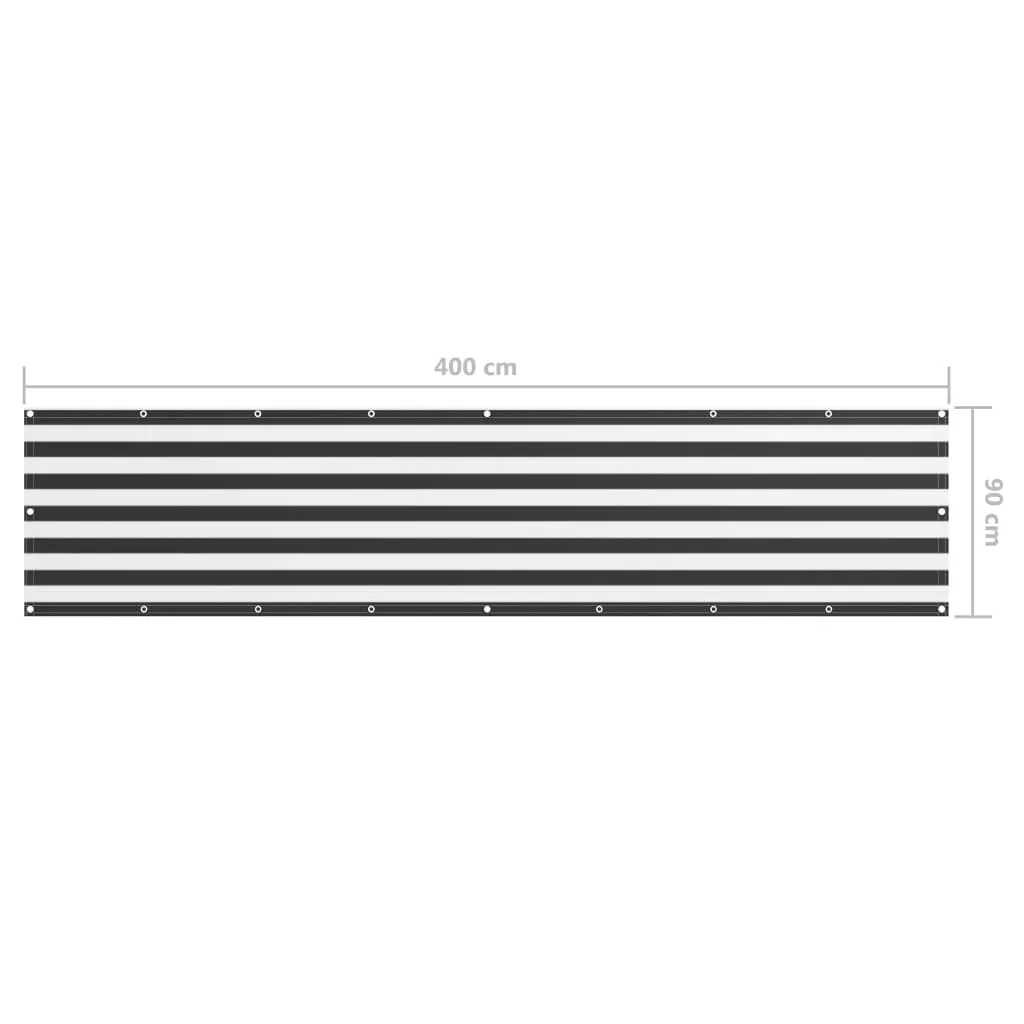 vidaXL Balcony Screen Anthracite and White 90x400 cm Oxford Fabric