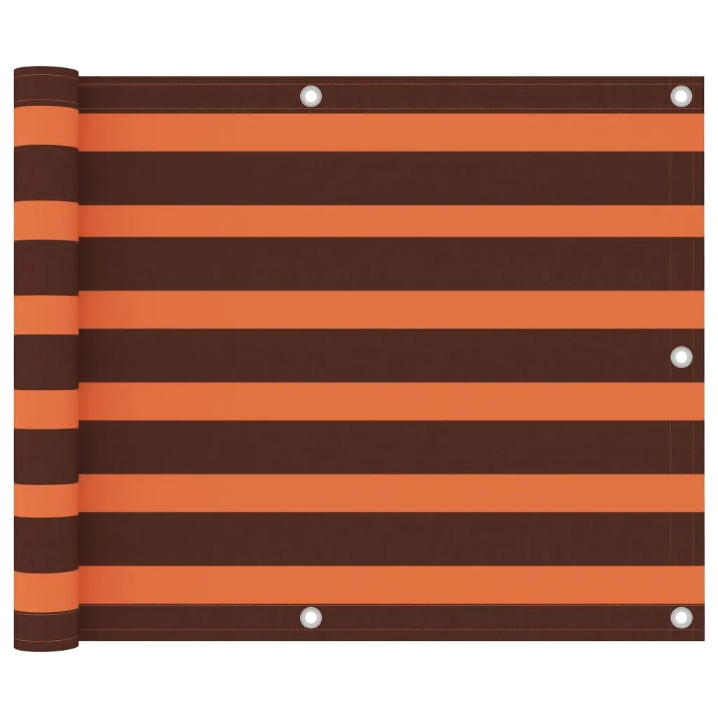 vidaXL Balcony Screen Orange and Brown 75x300 cm Oxford Fabric