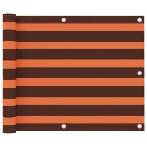 vidaXL Balcony Screen Orange and Brown 75x300 cm Oxford Fabric