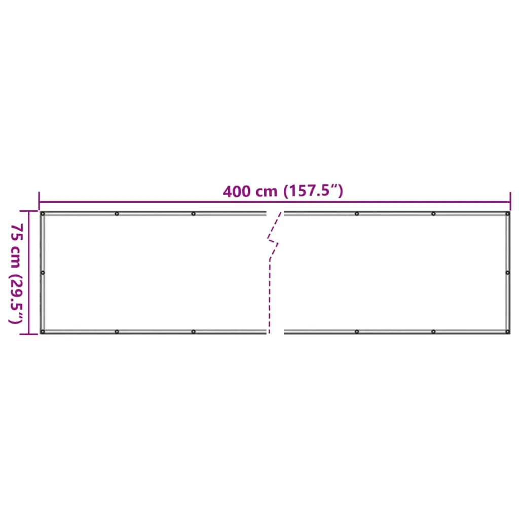 vidaXL Balcony Screen Oxford Fabric 75x400 cm Beige
