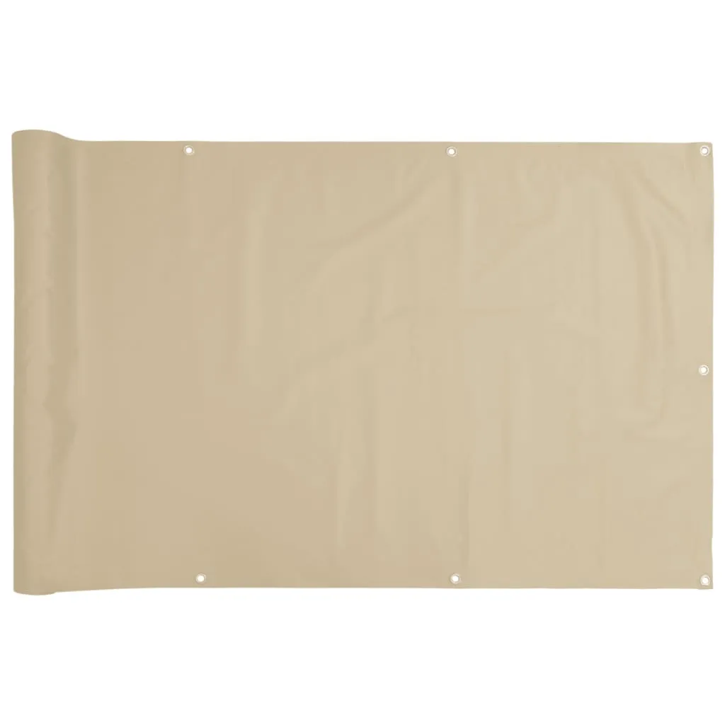 vidaXL Balcony Screen Oxford Fabric 75x400 cm Beige