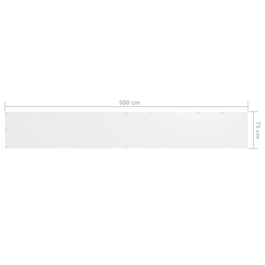 vidaXL Balcony Screen White 75x500 cm Oxford Fabric
