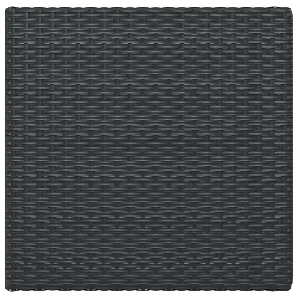 vidaXL Folding Bistro Table Black 55x54x71 cm Poly Rattan