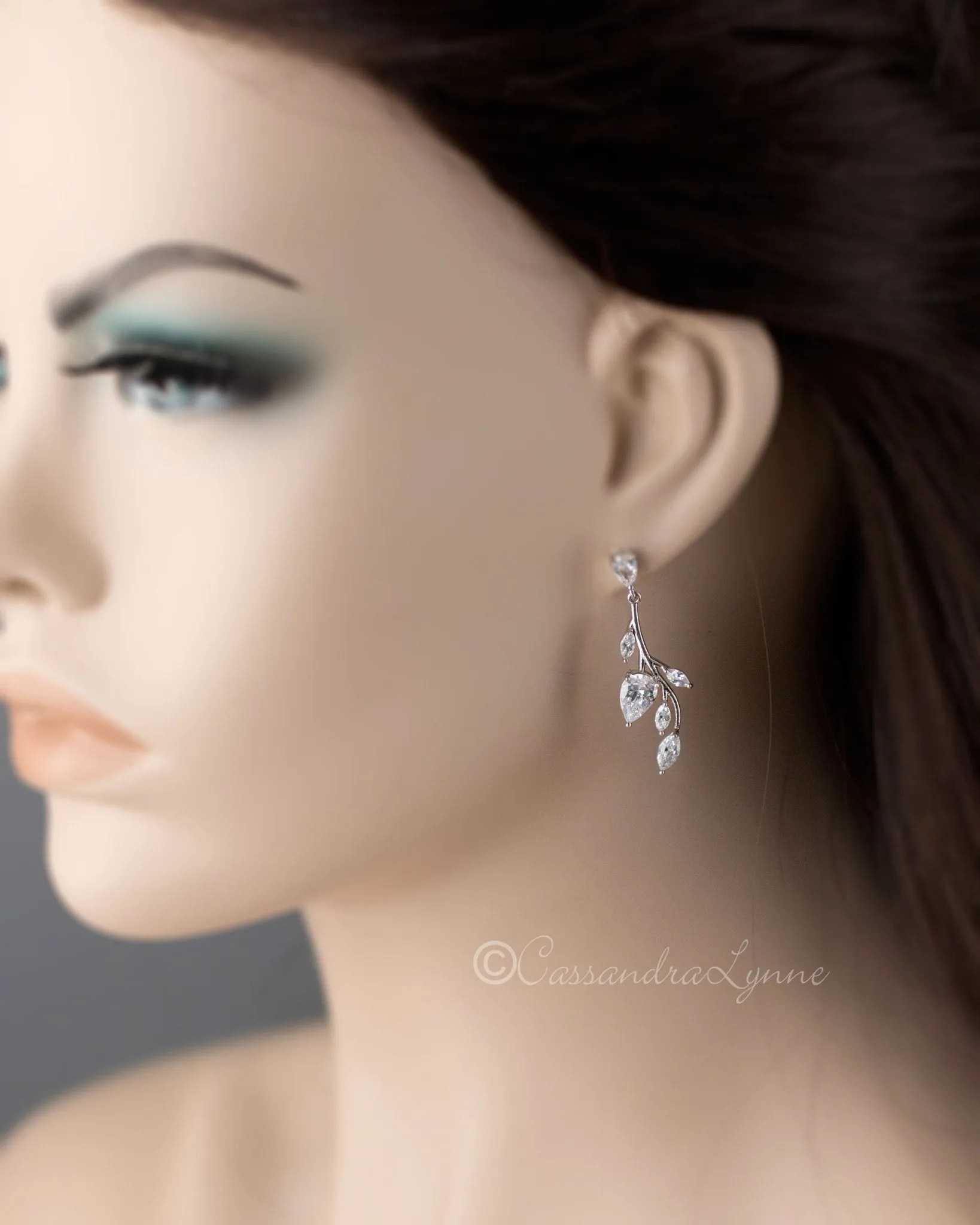 Vine CZ Bridal Earrings