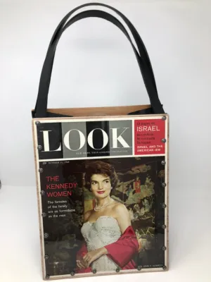 Vintage Graphics Tote Bag - Iconic Women Jackie Kennedy Look October 1960
