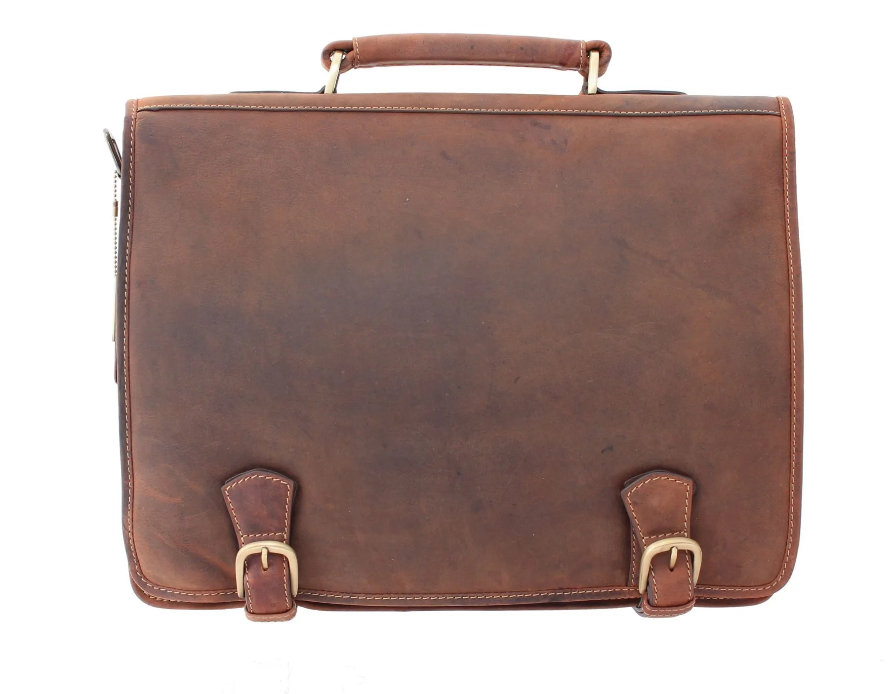 Visconti HULK Oiled Leather Briefcase With Carry Handle And Detachable Shoulder Strap 16134