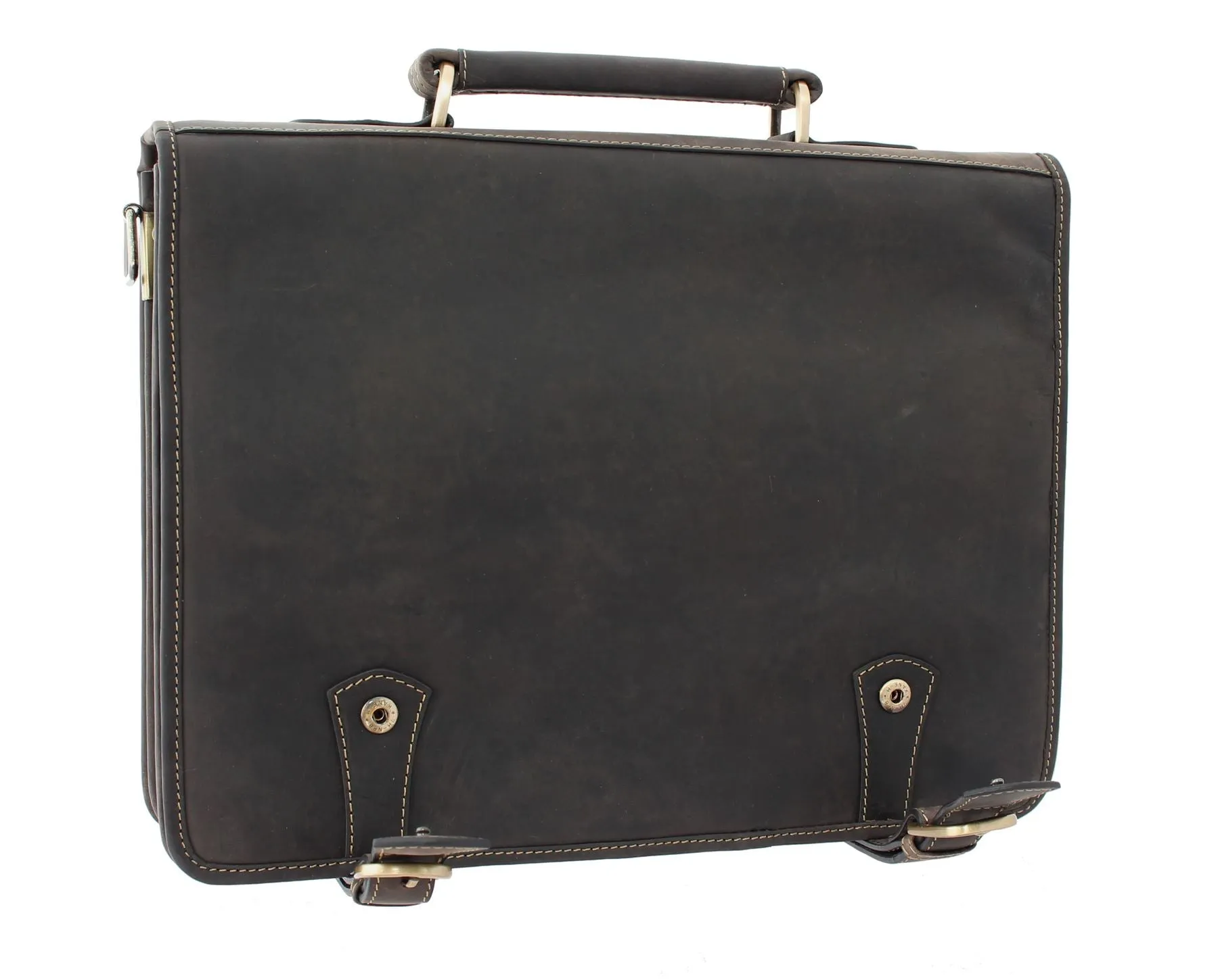 Visconti HULK Oiled Leather Briefcase With Carry Handle And Detachable Shoulder Strap 16134