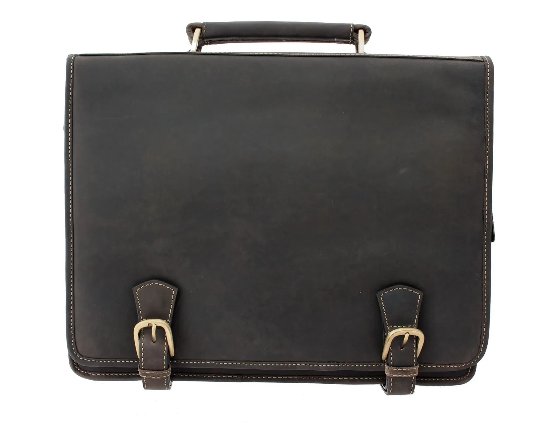 Visconti HULK Oiled Leather Briefcase With Carry Handle And Detachable Shoulder Strap 16134