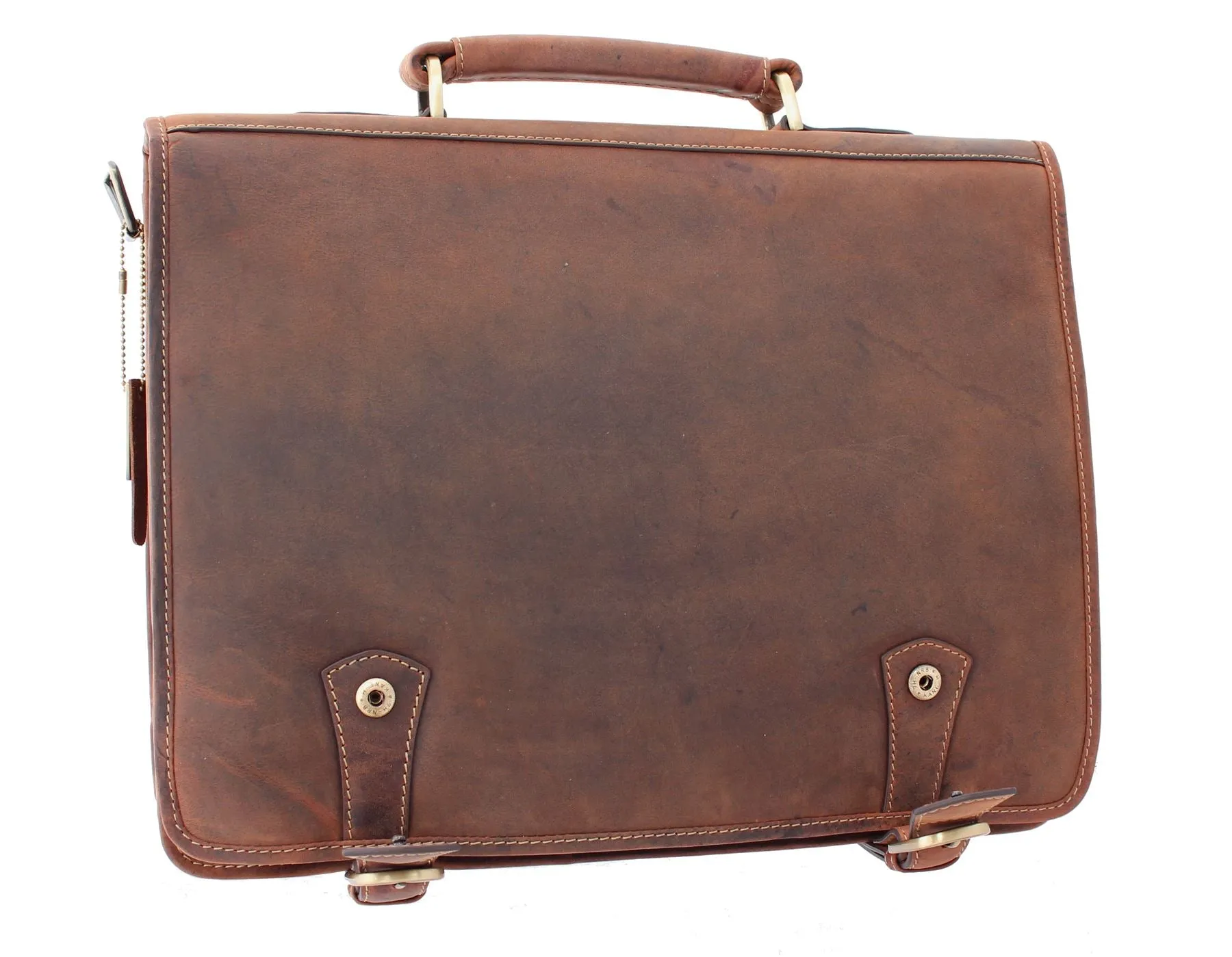 Visconti HULK Oiled Leather Briefcase With Carry Handle And Detachable Shoulder Strap 16134