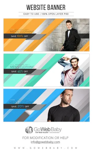 Website Banners - Men's Clothing Store For Website Marketing