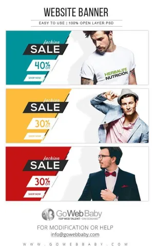 Website Banners - Men's Fashion For Website Marketing