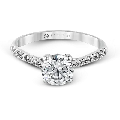 ZR752 Engagement Ring in 14k Gold with Diamonds