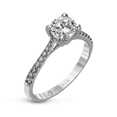 ZR752 Engagement Ring in 14k Gold with Diamonds