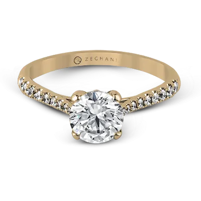 ZR752 Engagement Ring in 14k Gold with Diamonds