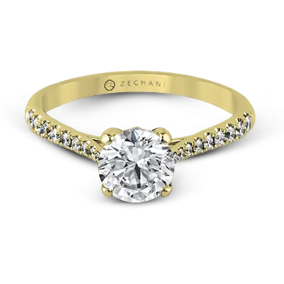 ZR752 Engagement Ring in 14k Gold with Diamonds